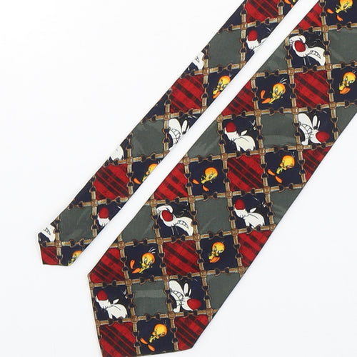 BHS Mens Multicoloured Geometric Polyester Pointed Tie One Size - Tweety Bird