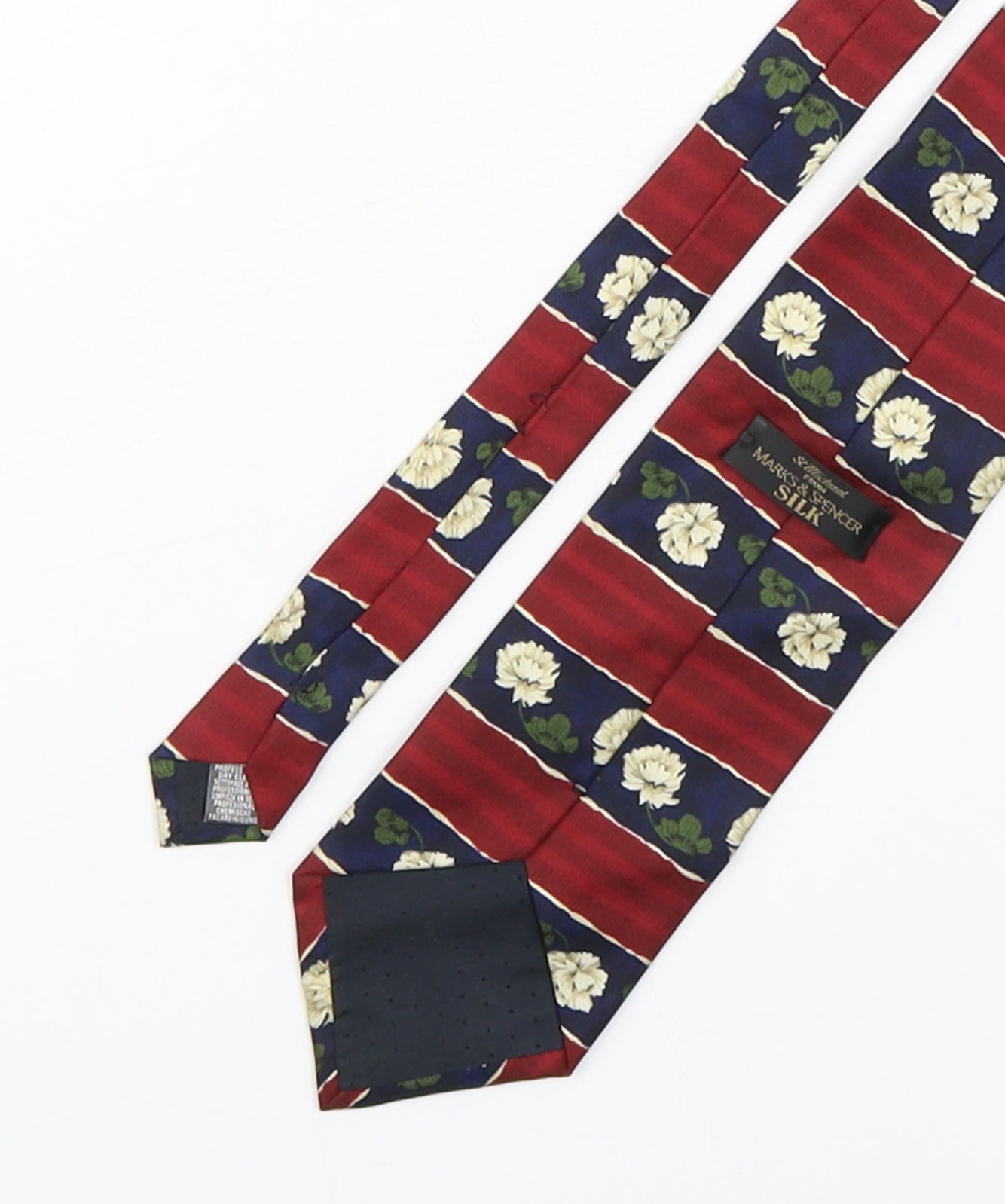 Marks and Spencer Mens Multicoloured Floral Silk Pointed Tie One Size