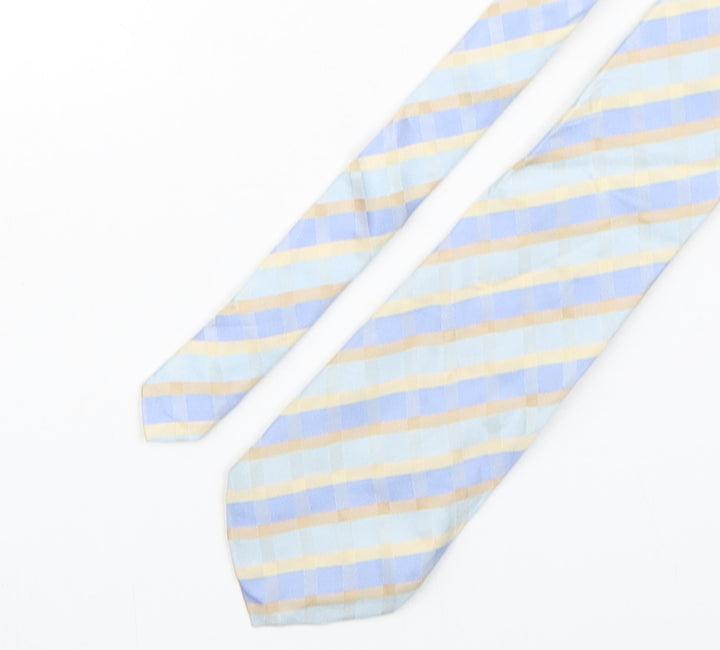 Linea Mens Multicoloured Striped Silk Pointed Tie One Size