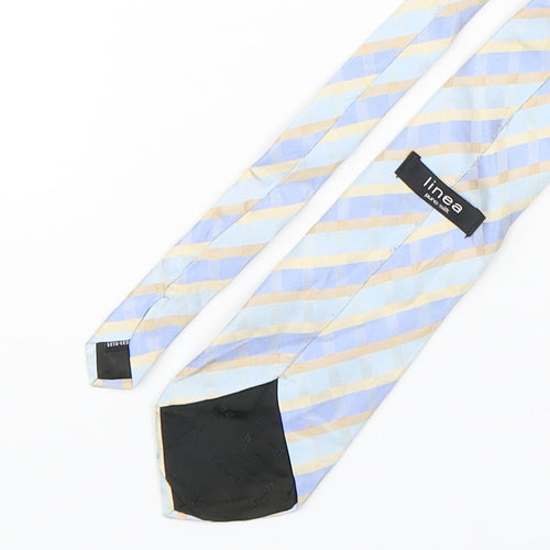 Linea  Mens Multicoloured Striped Silk Pointed Tie One Size
