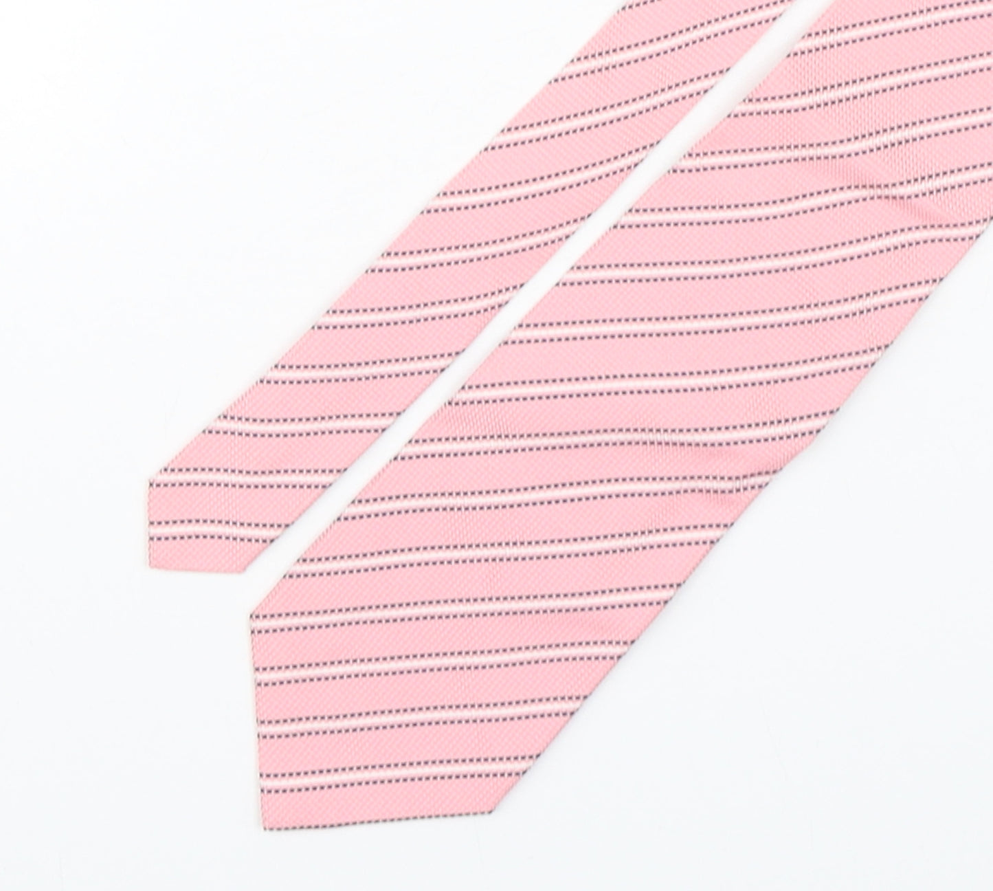 carnaval de venise Mens Pink Striped Silk Pointed Tie One Size