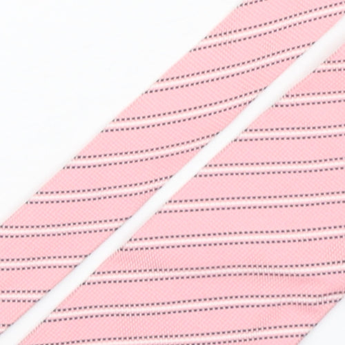 carnaval de venise Mens Pink Striped Silk Pointed Tie One Size
