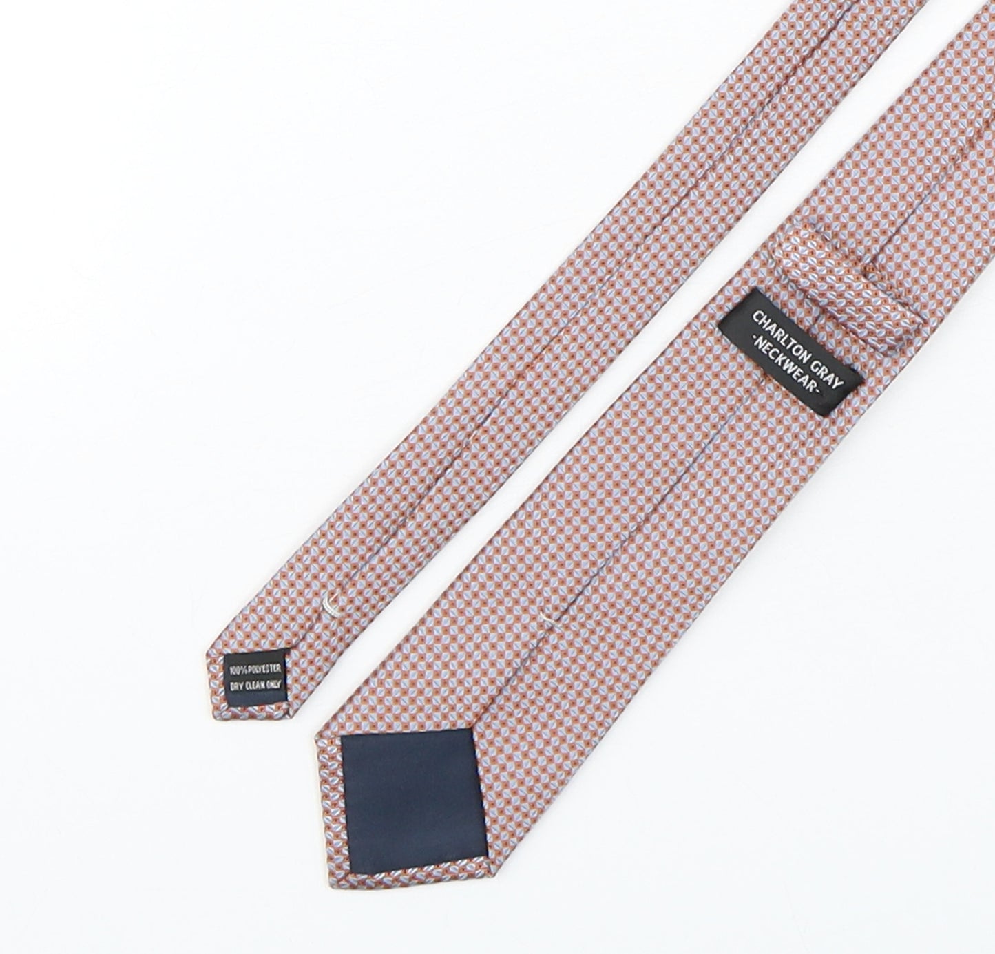Charlton Gray Mens Multicoloured Geometric Polyester Pointed Tie One Size