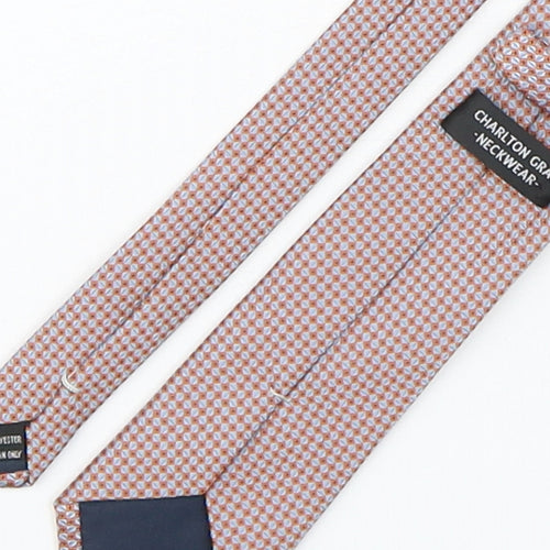 Charlton Gray Mens Multicoloured Geometric Polyester Pointed Tie One Size