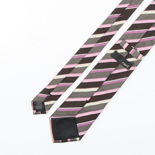 NEXT Mens Multicoloured Striped Silk Pointed Tie One Size