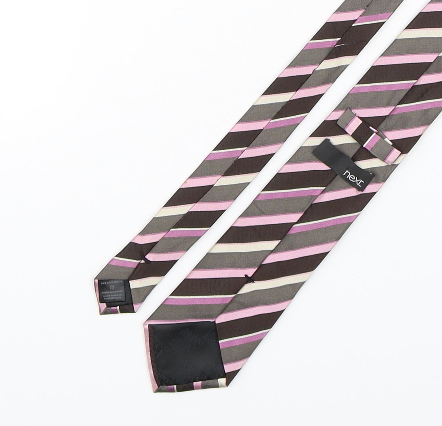 NEXT Mens Multicoloured Striped Silk Pointed Tie One Size