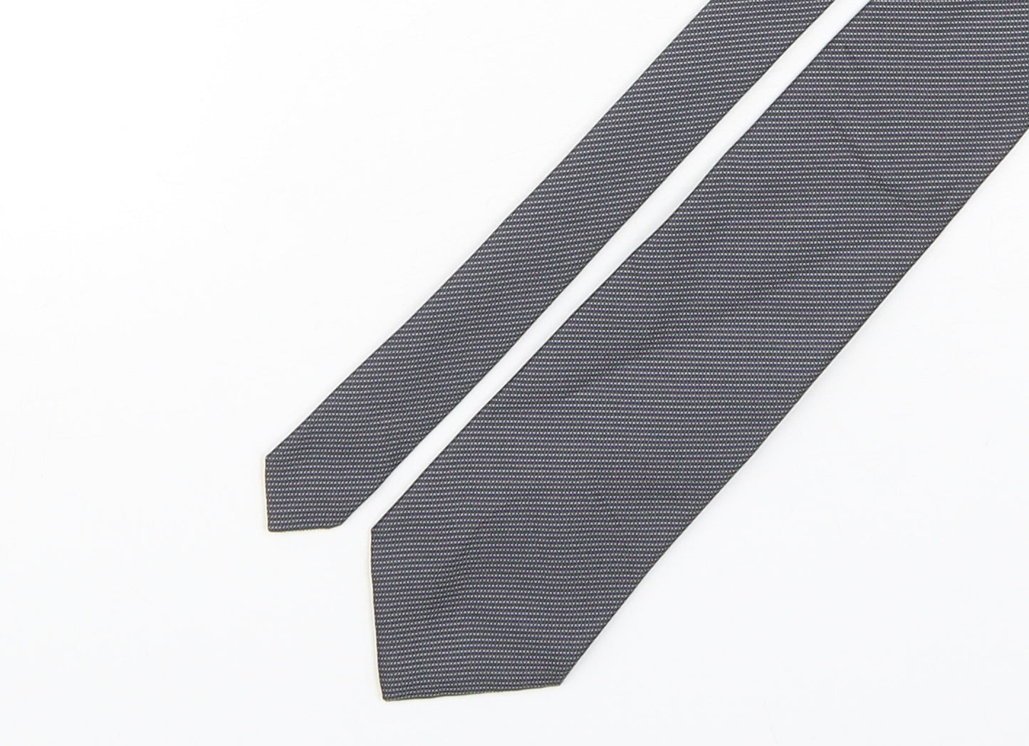 Marks and Spencer Mens Grey Geometric Silk Pointed Tie One Size