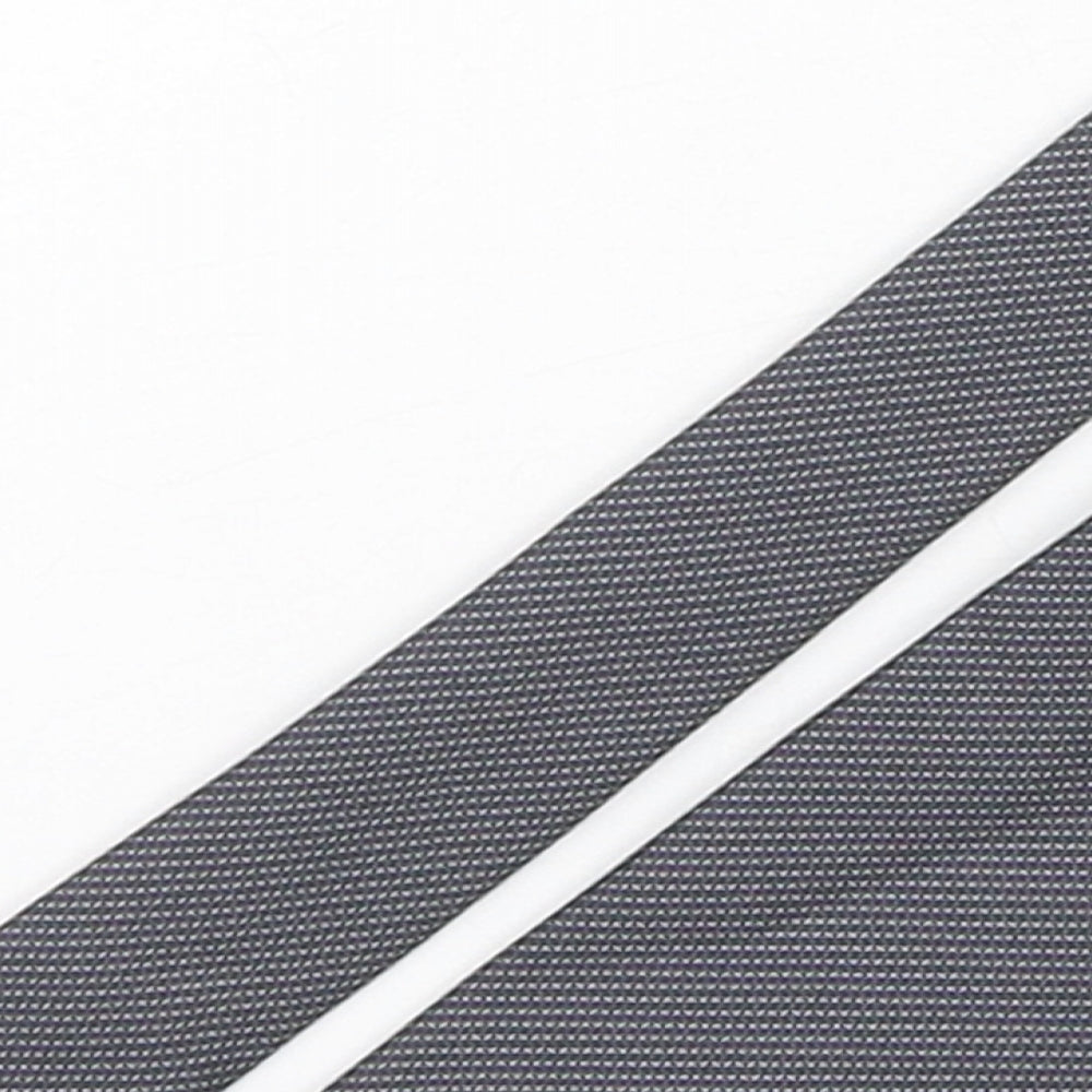 Marks and Spencer Mens Grey Geometric Silk Pointed Tie One Size