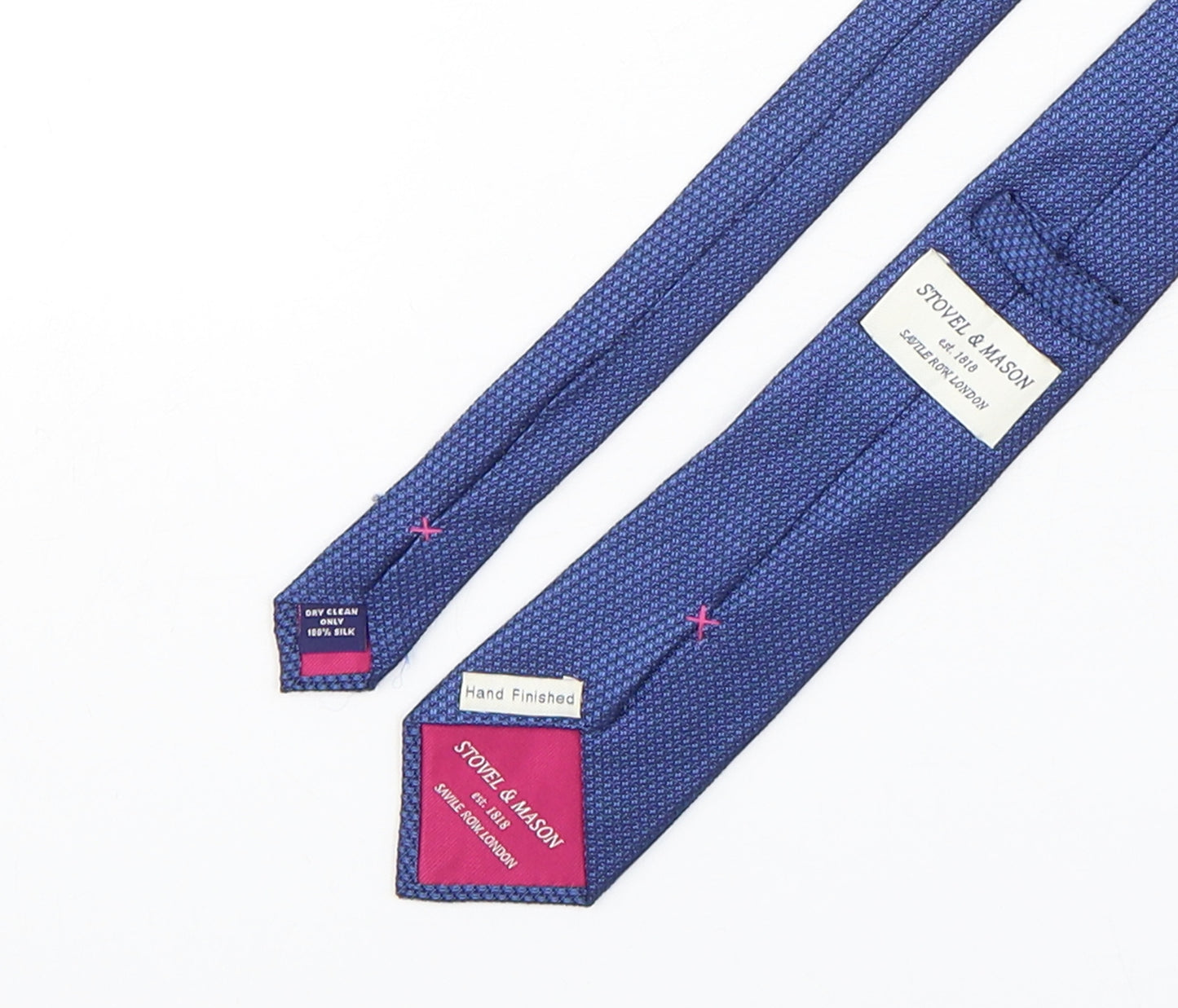 Stovel & Mason Mens Blue  Silk Pointed Tie One Size