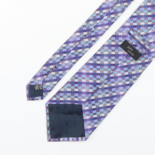 John Lewis  Mens Multicoloured Plaids & Checks Silk Pointed Tie One Size