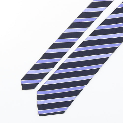 Loding Mens Blue Striped Silk Pointed Tie One Size