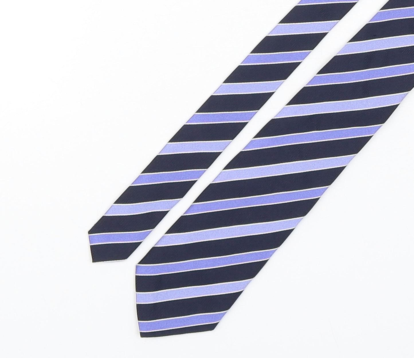 Loding Mens Blue Striped Silk Pointed Tie One Size