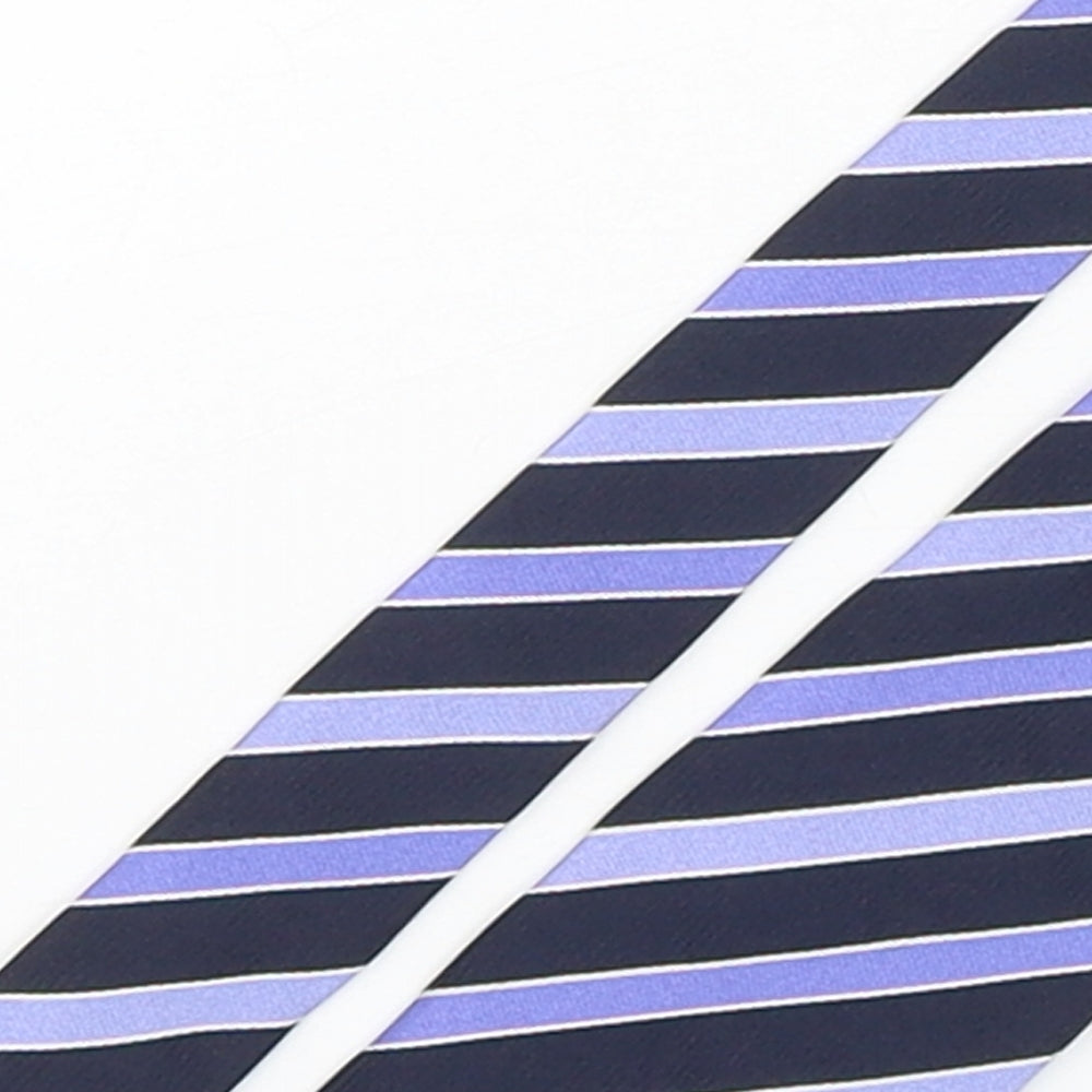 Loding Mens Blue Striped Silk Pointed Tie One Size