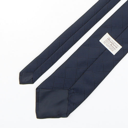 Matthew Alun  Mens Blue Plaids & Checks Polyester Pointed Tie One Size - Everton FC