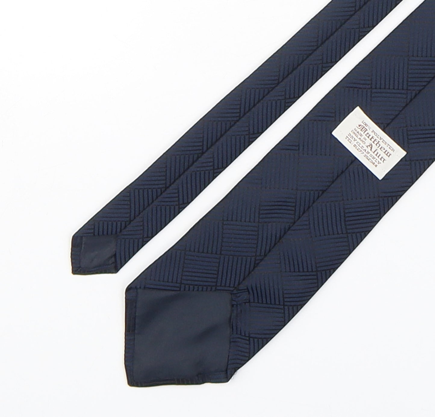 Matthew Alun  Mens Blue Plaids & Checks Polyester Pointed Tie One Size - Everton FC