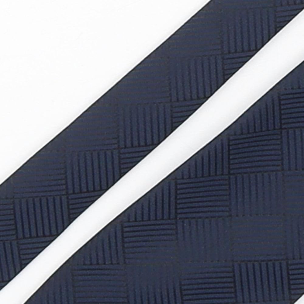 Matthew Alun  Mens Blue Plaids & Checks Polyester Pointed Tie One Size - Everton FC