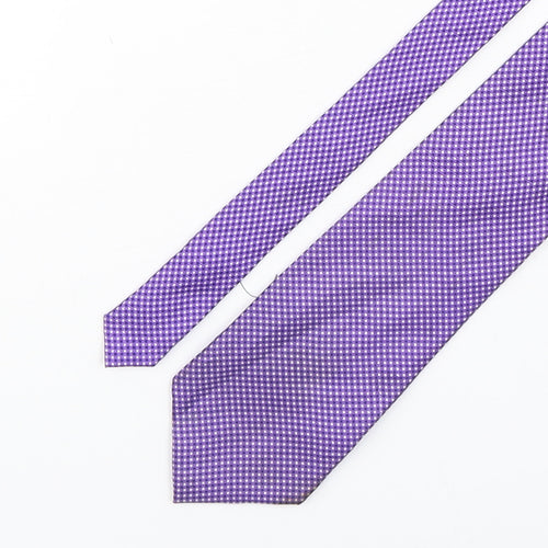 Dalemli Mens Purple Polka Dot Silk Pointed Tie One Size