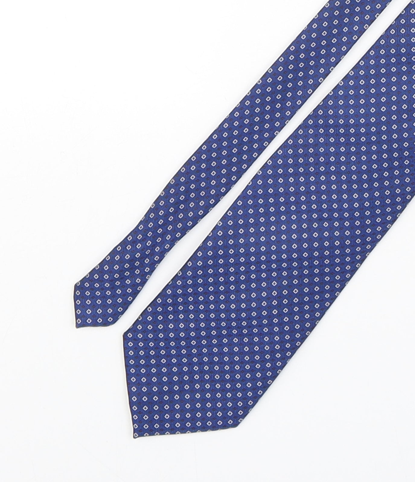 Enzo Castellano Mens Blue Geometric Silk Pointed Tie One Size