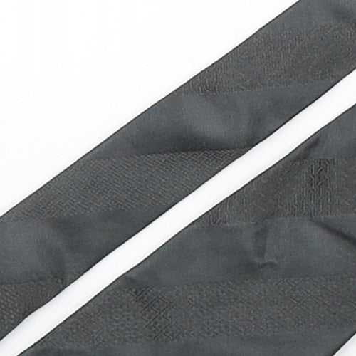 Messori Mens Grey Striped Polyester Pointed Tie One Size