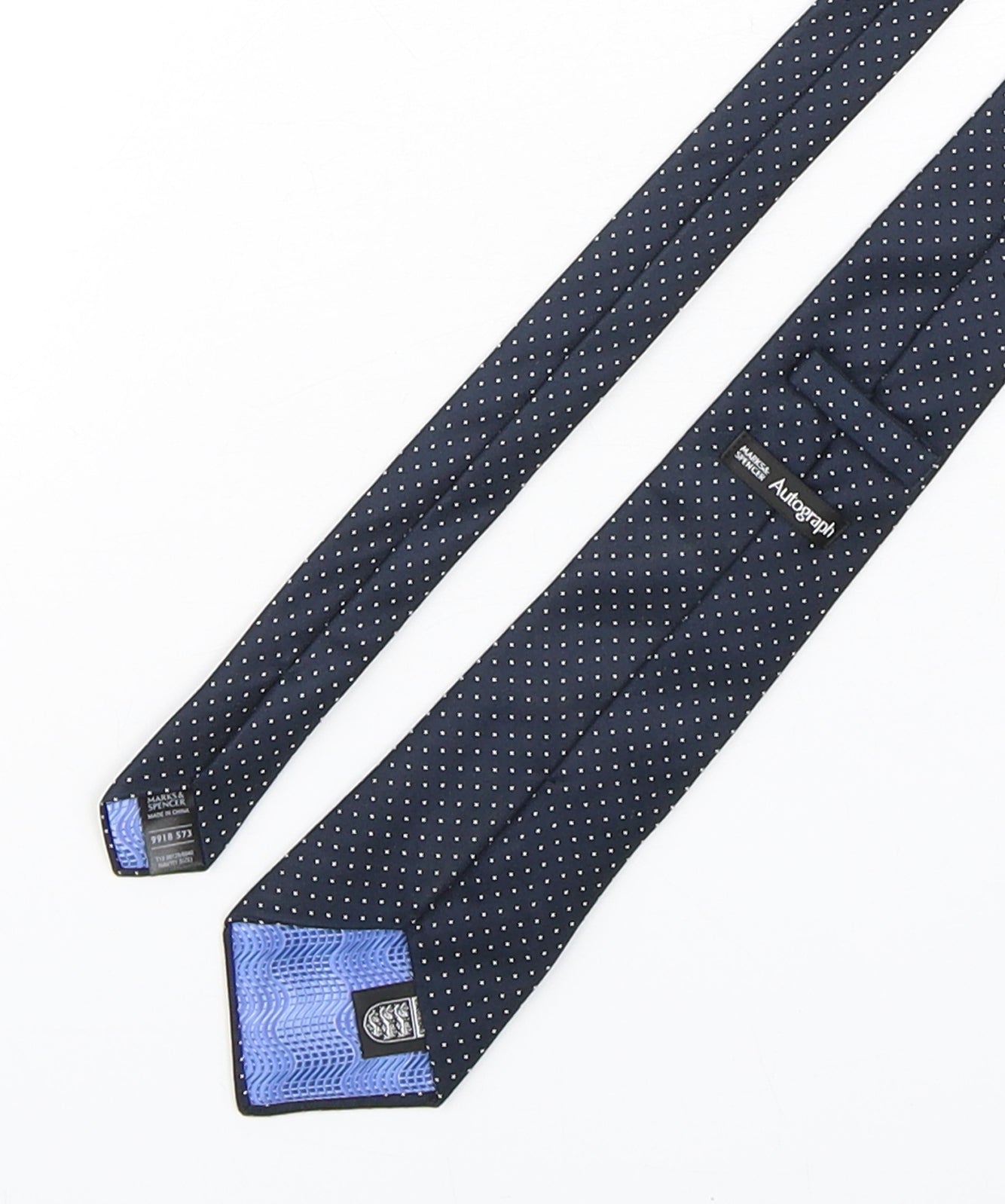 Autograph Mens Blue Polka Dot Silk Pointed Tie One Size - England Football