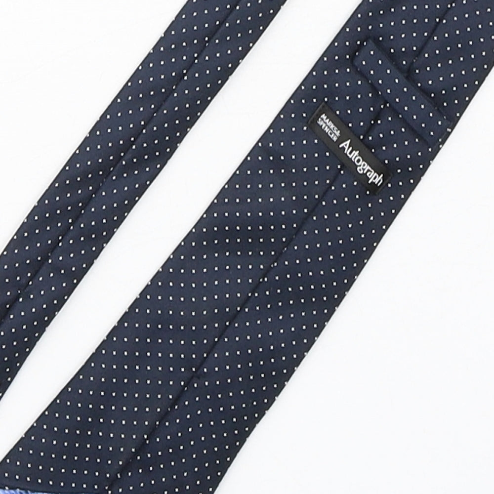 Autograph Mens Blue Polka Dot Silk Pointed Tie One Size - England Football