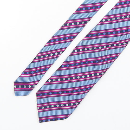 Christensen Mens Multicoloured Striped Silk Pointed Tie One Size