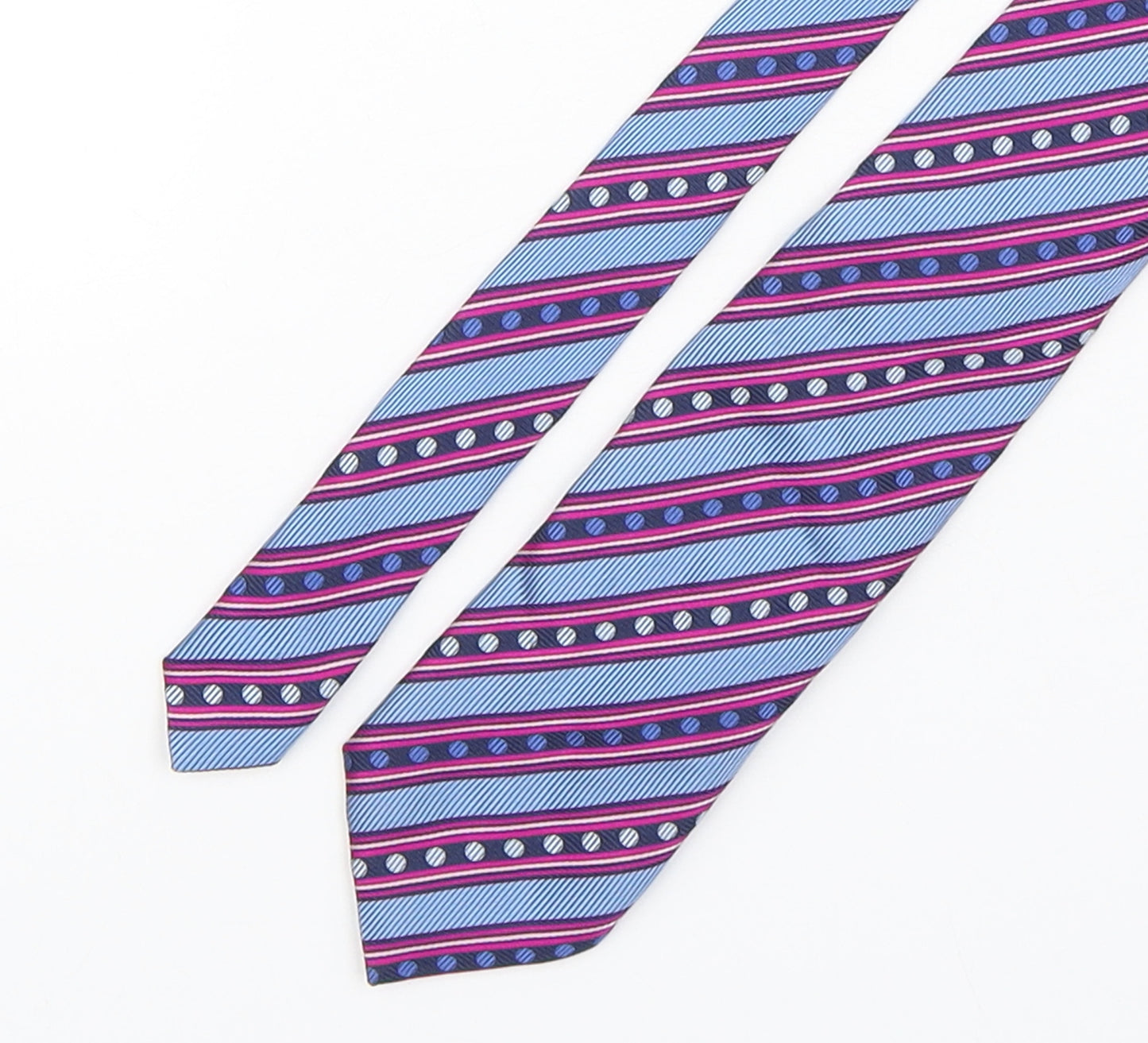 Christensen Mens Multicoloured Striped Silk Pointed Tie One Size