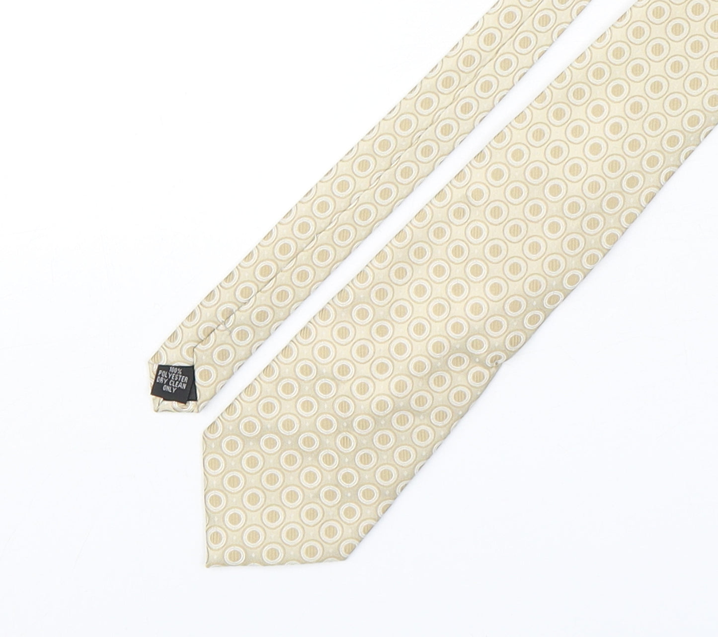 London Red Mens Beige Polka Dot Polyester Pointed Tie One Size