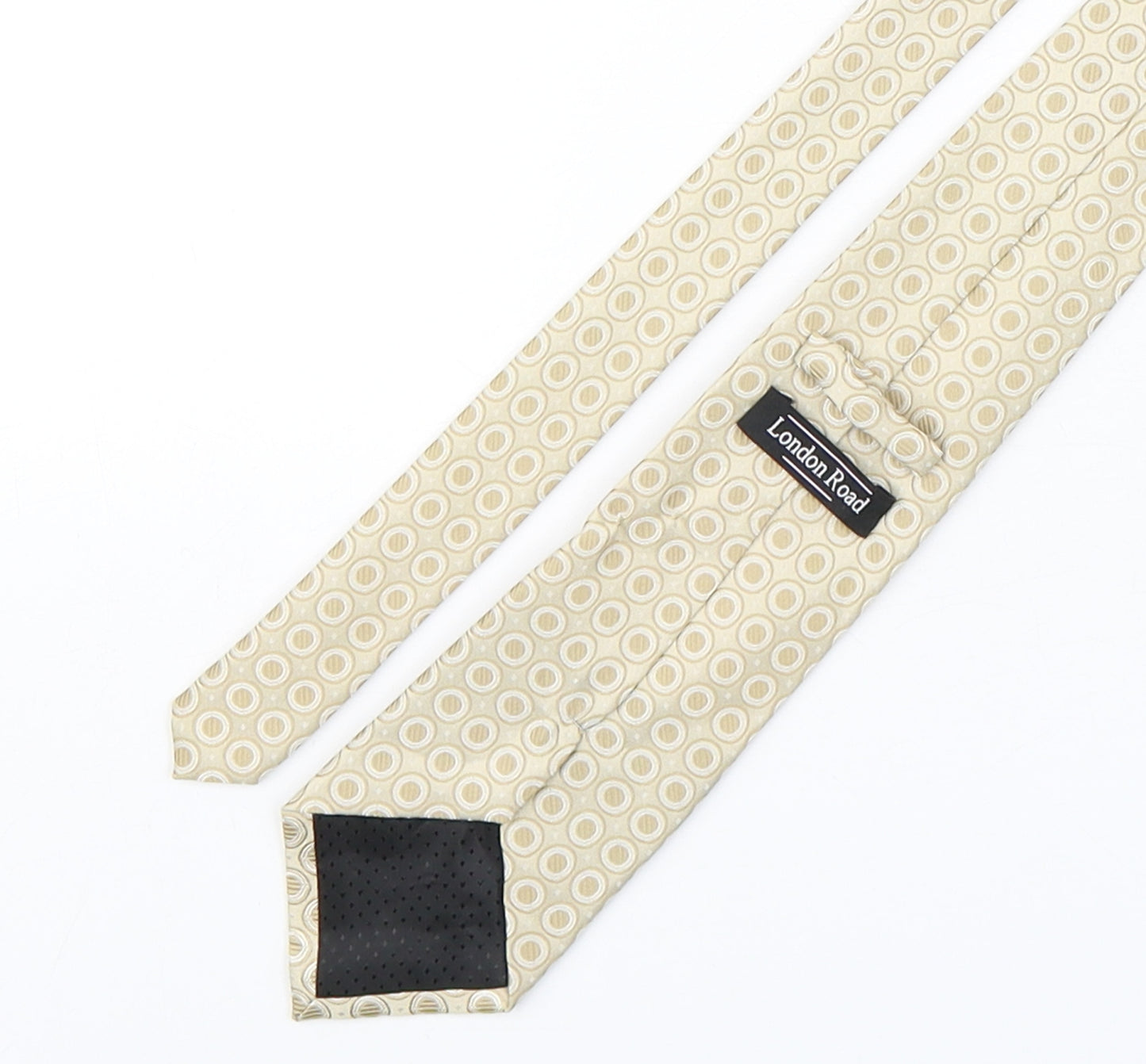 London Red Mens Beige Polka Dot Polyester Pointed Tie One Size
