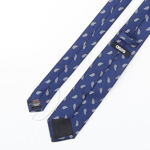 ASOS Mens Blue Paisley Polyester Pointed Tie One Size