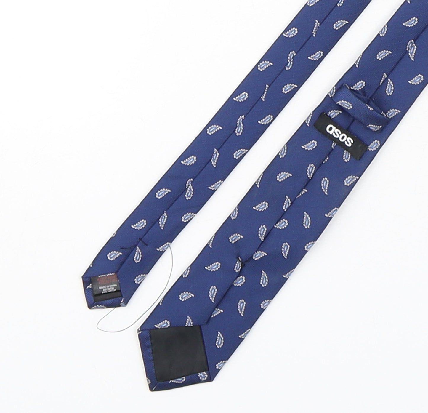 ASOS Mens Blue Paisley Polyester Pointed Tie One Size