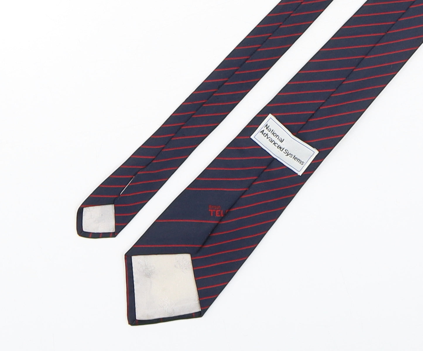 National Advanced Systems  Mens Multicoloured Striped Polyester Pointed Tie One Size
