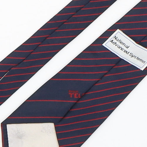 National Advanced Systems  Mens Multicoloured Striped Polyester Pointed Tie One Size