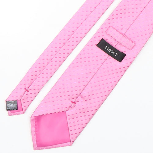 NEXT Mens Pink Polka Dot Polyester Pointed Tie One Size