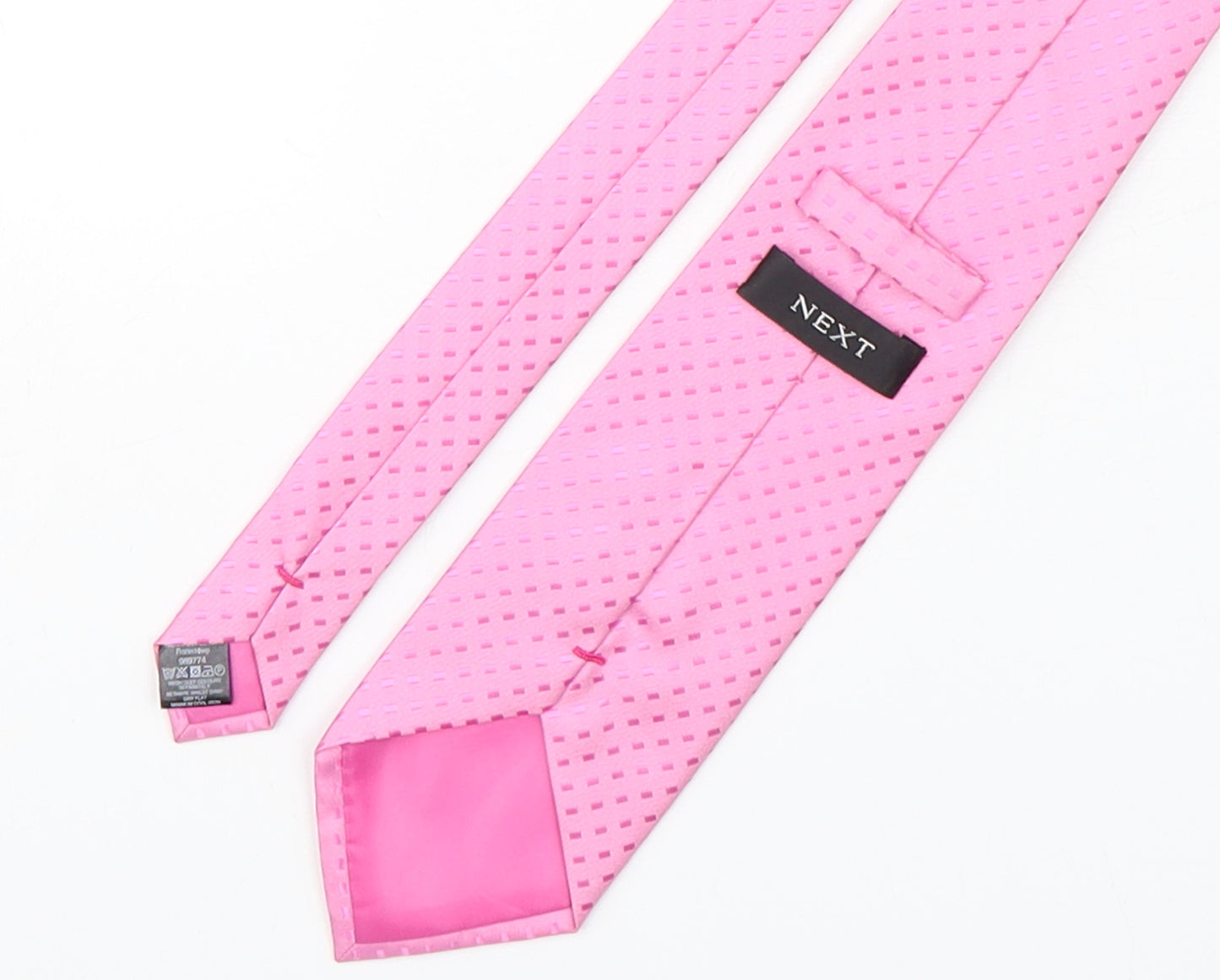 NEXT Mens Pink Polka Dot Polyester Pointed Tie One Size