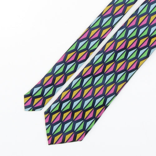Debenhams Mens Multicoloured Geometric Polyester Pointed Tie One Size