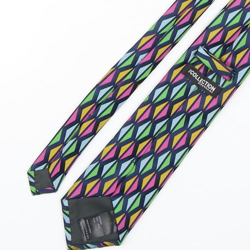 Debenhams Mens Multicoloured Geometric Polyester Pointed Tie One Size