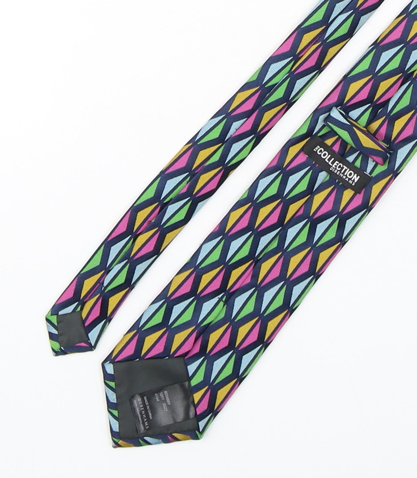 Debenhams Mens Multicoloured Geometric Polyester Pointed Tie One Size
