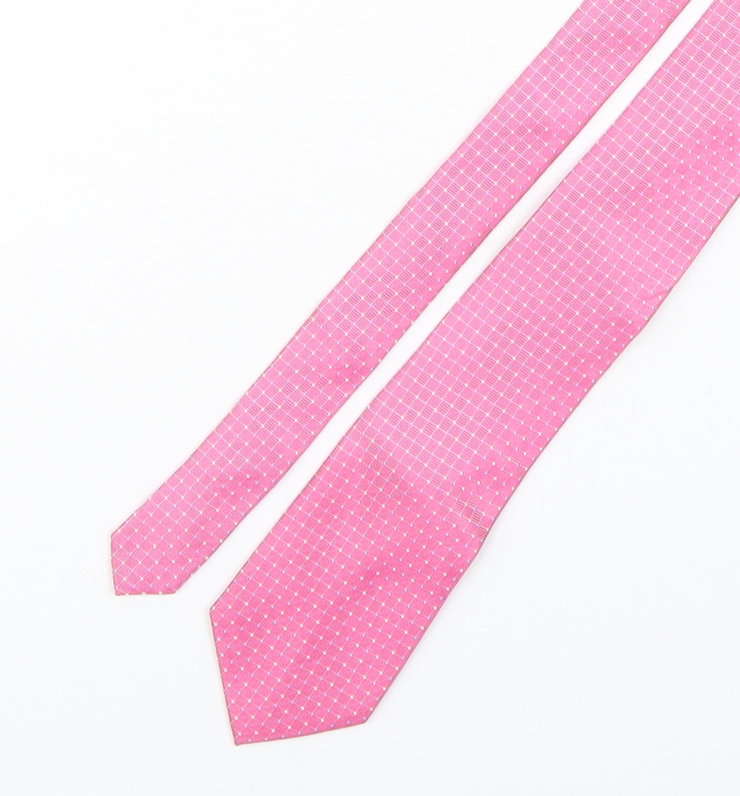 Moss Mens Pink Plaids & Checks Silk Pointed Tie One Size