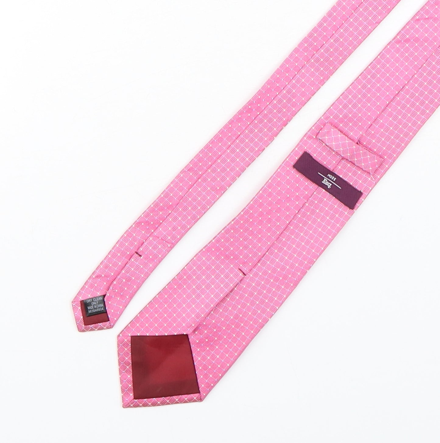 Moss Mens Pink Plaids & Checks Silk Pointed Tie One Size