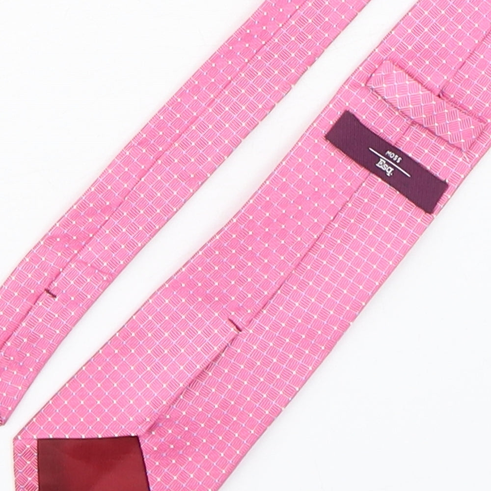 Moss Mens Pink Plaids & Checks Silk Pointed Tie One Size