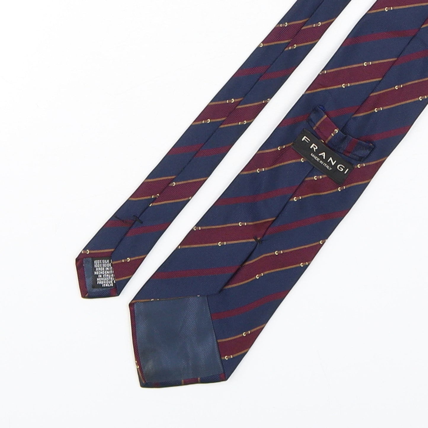 Frangi Mens Multicoloured Striped Silk Pointed Tie One Size