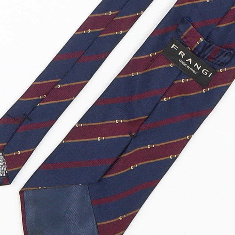 Frangi Mens Multicoloured Striped Silk Pointed Tie One Size