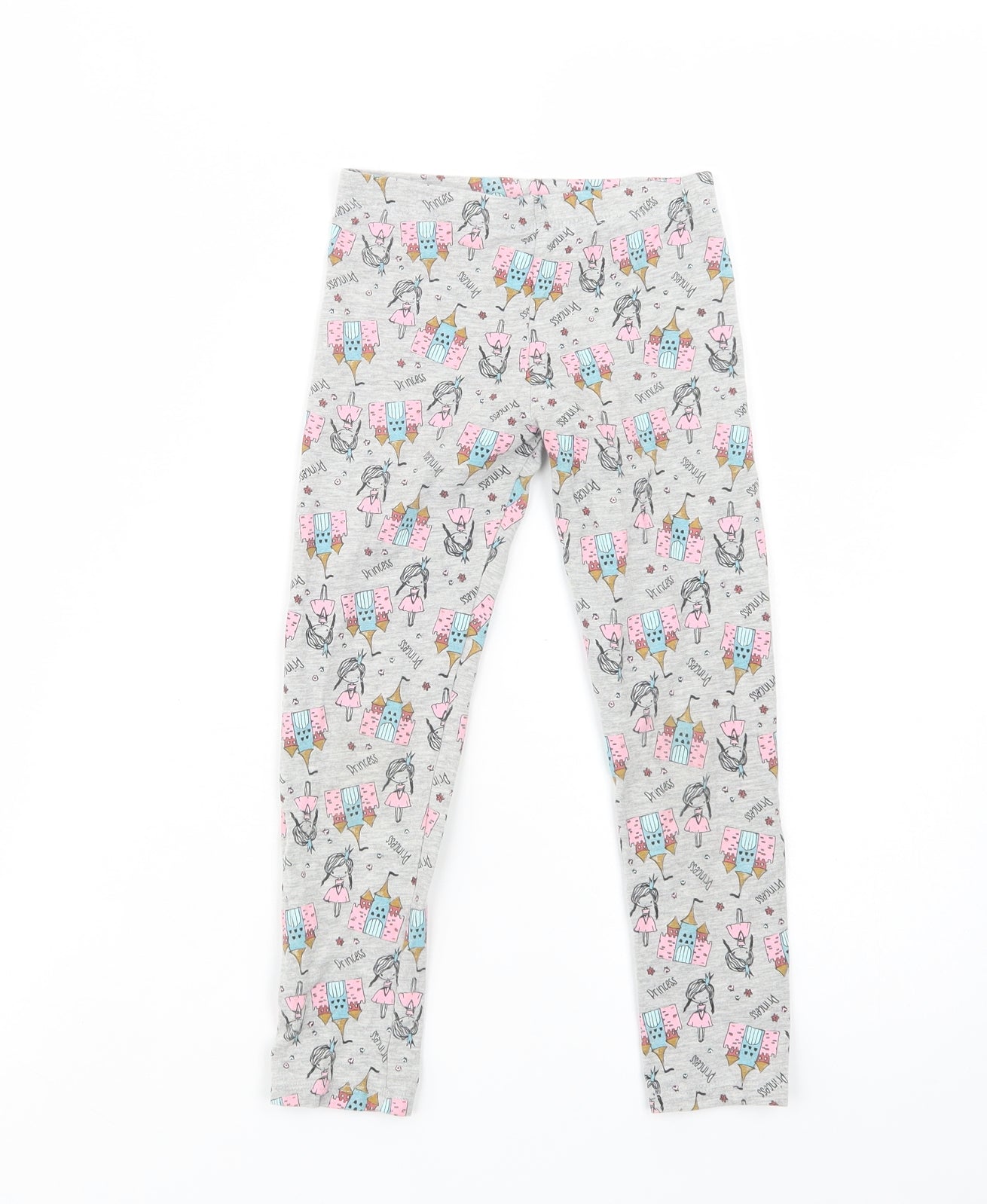 Matalan Girls Grey Geometric Cotton Jogger Trousers Size 5-6 Years  Regular  - Princess