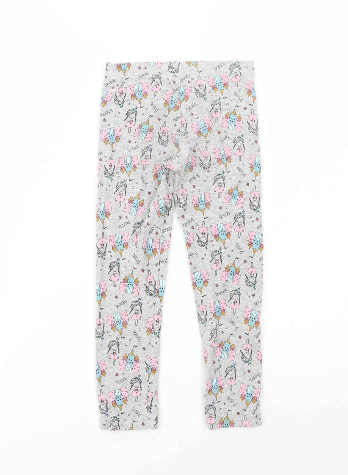 Matalan Girls Grey Geometric Cotton Jogger Trousers Size 5-6 Years  Regular  - Princess