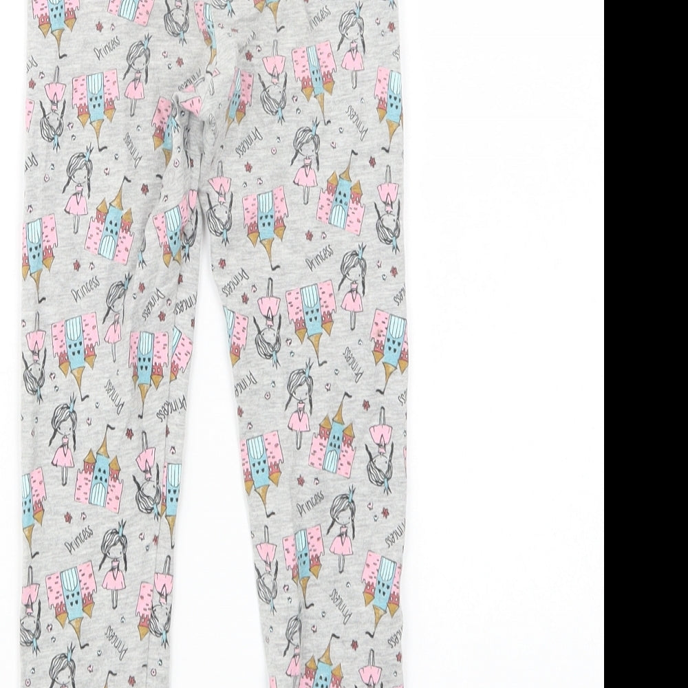 Matalan Girls Grey Geometric Cotton Jogger Trousers Size 5-6 Years  Regular  - Princess