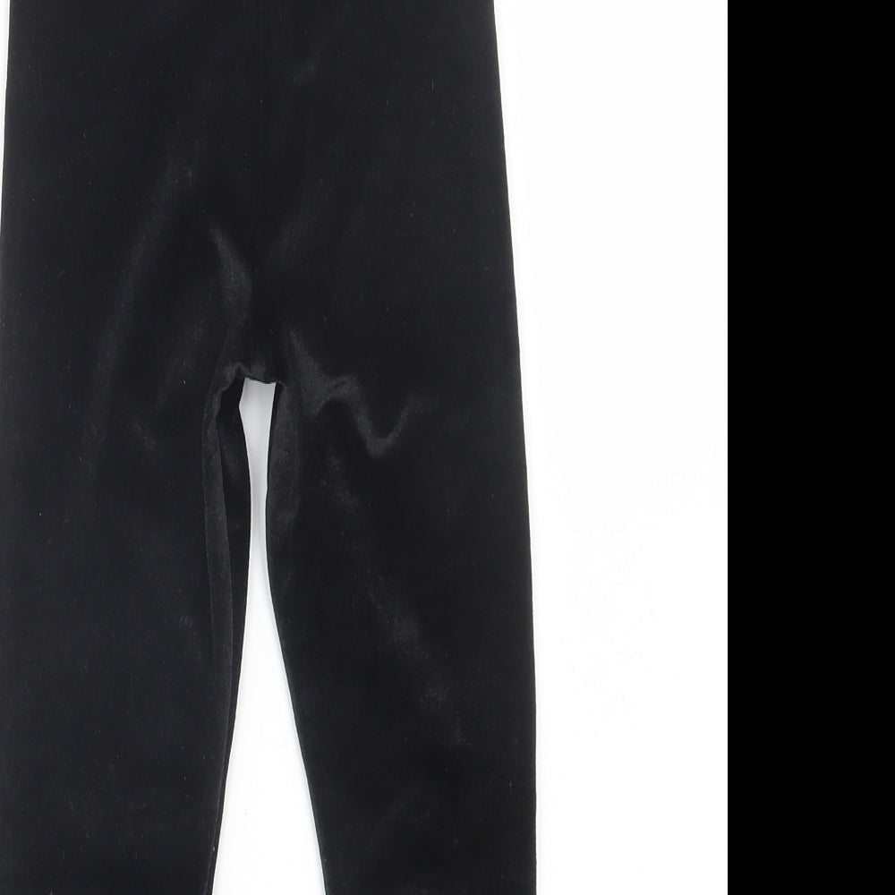 F&F Girls Black  Polyester Jogger Trousers Size 5-6 Years  Regular  - Leggings