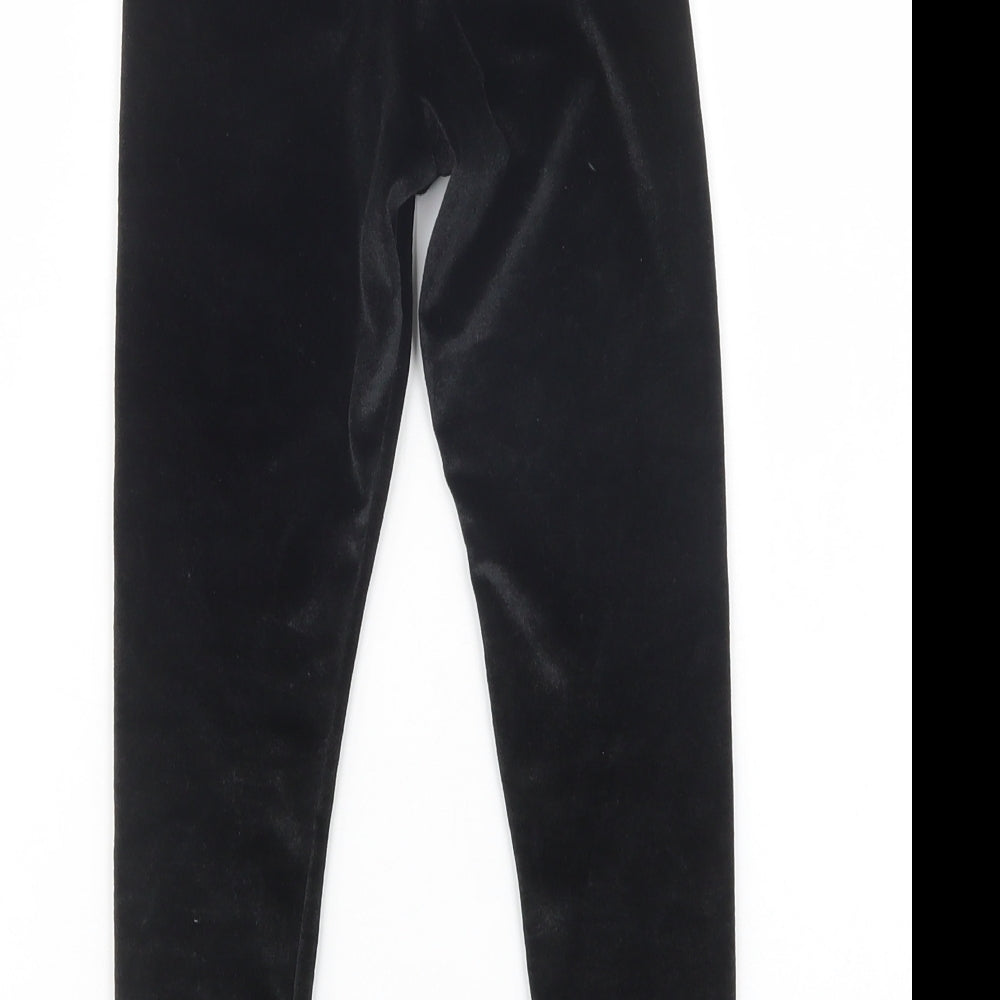 F&F Girls Black  Polyester Jogger Trousers Size 5-6 Years  Regular  - Leggings