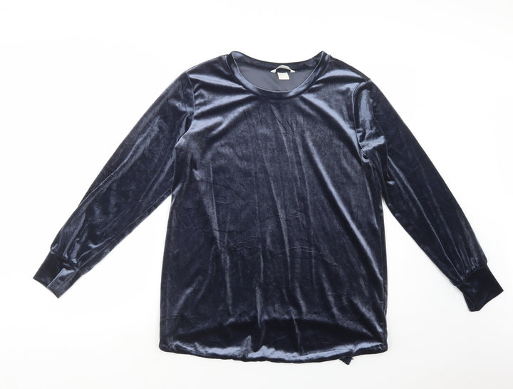 H&M Womens Blue Polyester Top Lounge Set Size M - Maternity