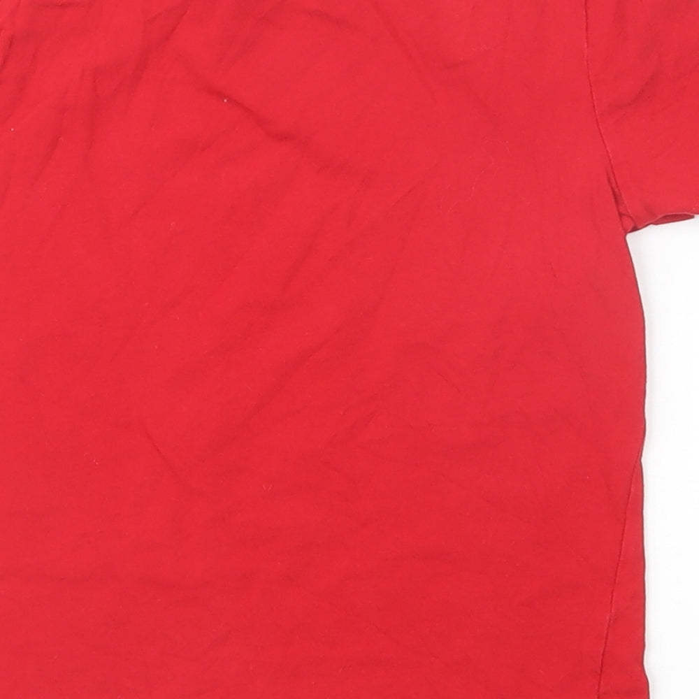 F&F Boys Red  Cotton Jersey T-Shirt Size 5-6 Years Crew Neck Pullover - Manchester United FC